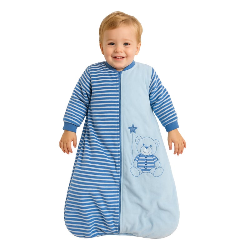 BLOOMSTAR Long Sleeve Toddler Sleep Sack 18-36 Months, 2.0 Tog Baby Sleep Bag with Arms, Soft Cotton Velvet Wearable Blanket for Winter & All Seasons, Diaper Change Zipper, Safe & Cozy Sleeper for Boys - Image 2